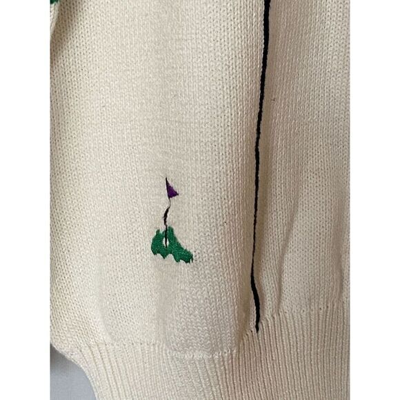 Kenneth Roberts 100% Cotton Golf Sweater Embroidered L EUC Vintage - Picture 2 of 5